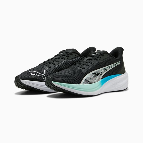 Darter Pro Running Shoes, PUMA Black-PUMA Silver-Mint Melt-Speed Blue, extralarge-GBR