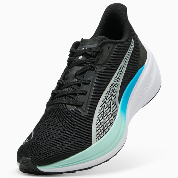 Darter Pro Running Shoes, PUMA Black-PUMA Silver-Mint Melt-Speed Blue, extralarge-GBR