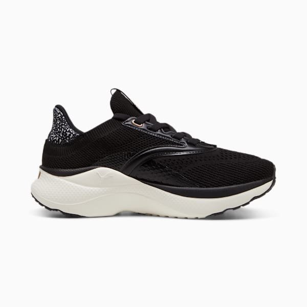 SOFTRIDE Mayve Leopard Running Shoes Women, PUMA Black-Warm White-PUMA Gold, extralarge