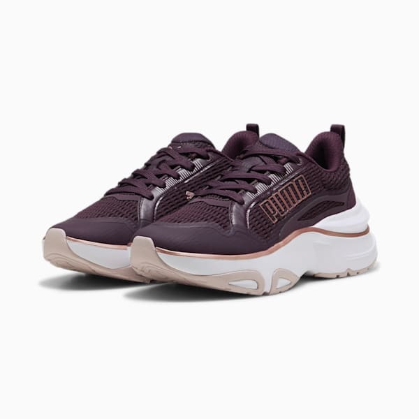 SOFTRIDE Divine Metal Women's Running Shoes, Midnight Plum-Mauve Mist-Rose Gold, extralarge