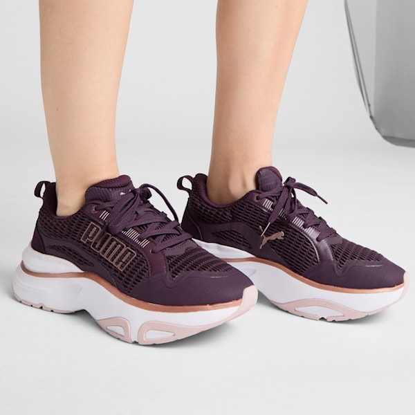 SOFTRIDE Divine Metal Women's Running Shoes, Midnight Plum-Mauve Mist-Rose Gold, extralarge