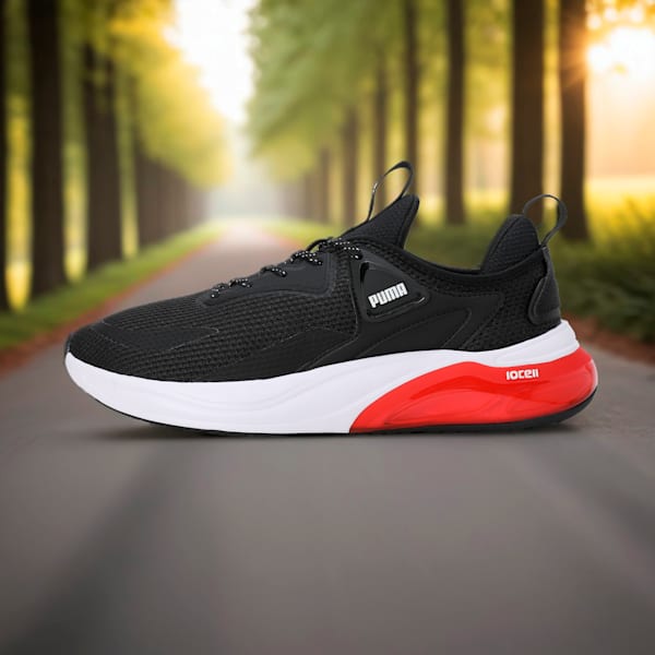 Cell Thrill Running Shoes, PUMA Black-For All Time Red, extralarge-IND