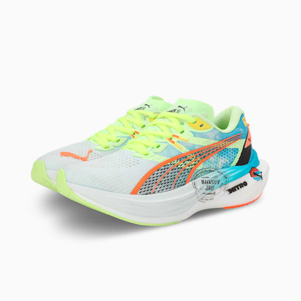 Deviate NITRO™ 3 Marathon Series Women's Running Shoes, Nitro Blue-Fizzy Apple, extralarge-IND
