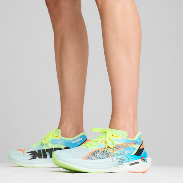 Tenis para correr Deviate NITRO 3 Marathon Series para mujer, Nitro Blue-Fizzy Apple, extralarge
