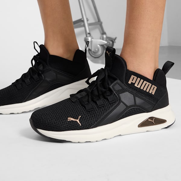 Tenisd de runnin para mujer Revamp Enzo 2, PUMA Black-PUMA Gold, extralarge