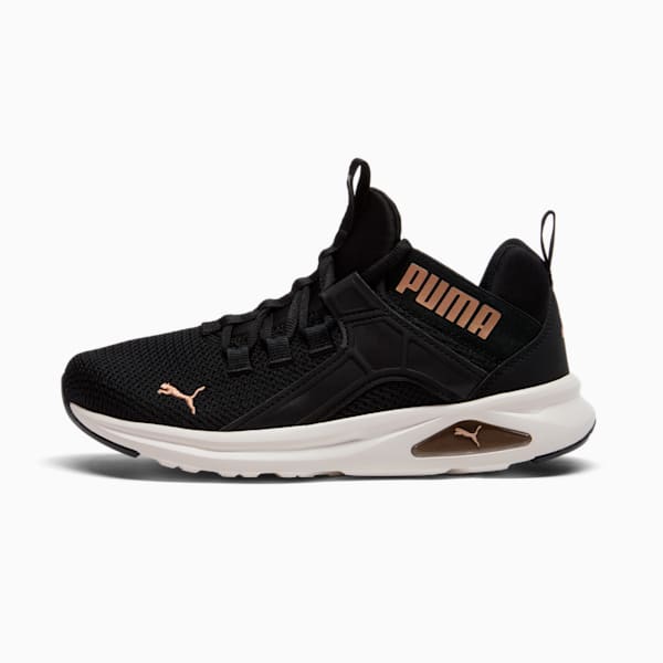 Enzo 2 Revamp Women's Wide Running Shoes, PUMA Black-PUMA Gold, extralarge