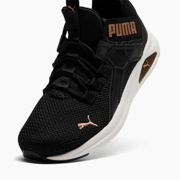 Enzo 2 Revamp Women's Wide Running Shoes, PUMA Black-PUMA Gold, extralarge