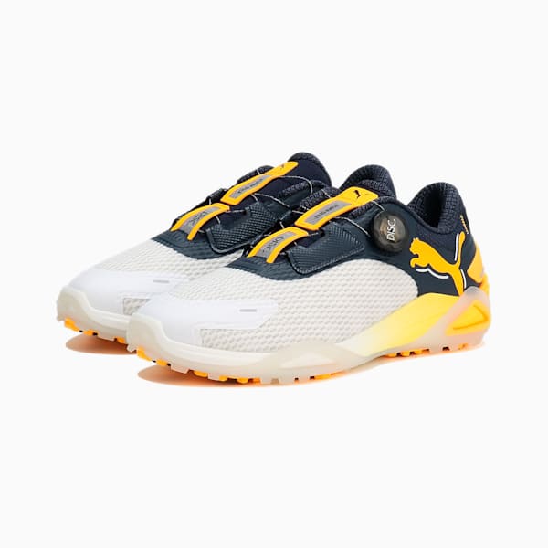 メンズ ゴルフ シャドウキャット ニトロ ディスク スパイクレス シューズ, PUMA White-Deep Navy-Sun Stream, extralarge-JPN