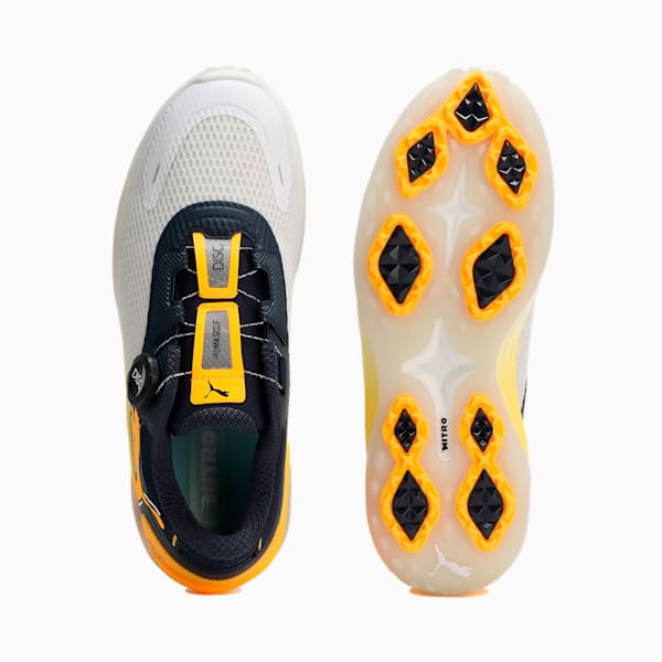 メンズ ゴルフ シャドウキャット ニトロ ディスク スパイクレス シューズ, PUMA White-Deep Navy-Sun Stream, extralarge-JPN