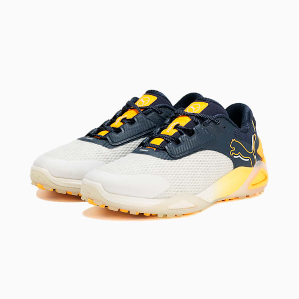 メンズ ゴルフ シャドウキャット ニトロ スパイクレス シューズ, PUMA White-Deep Navy-Sun Stream, extralarge-JPN