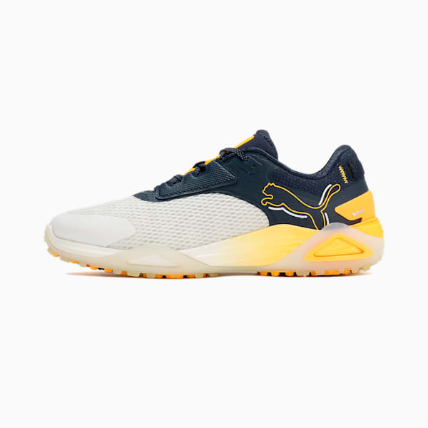 メンズ ゴルフ シャドウキャット ニトロ スパイクレス シューズ, PUMA White-Deep Navy-Sun Stream, extralarge-JPN