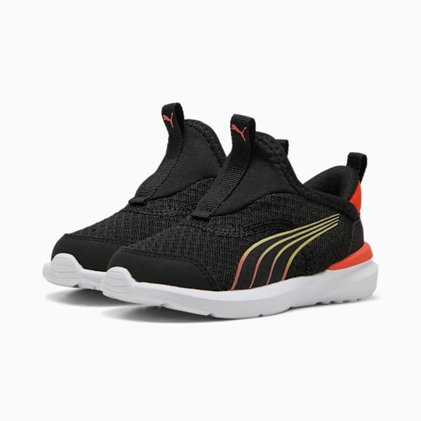 Zapatillas de correr para niños pequeños Kruz SLIPTECH™, PUMA Black-Redmazing, extralarge