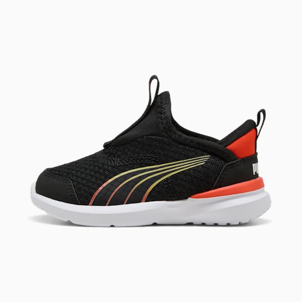 Zapatillas de correr para niños pequeños Kruz SLIPTECH™, PUMA Black-Redmazing, extralarge