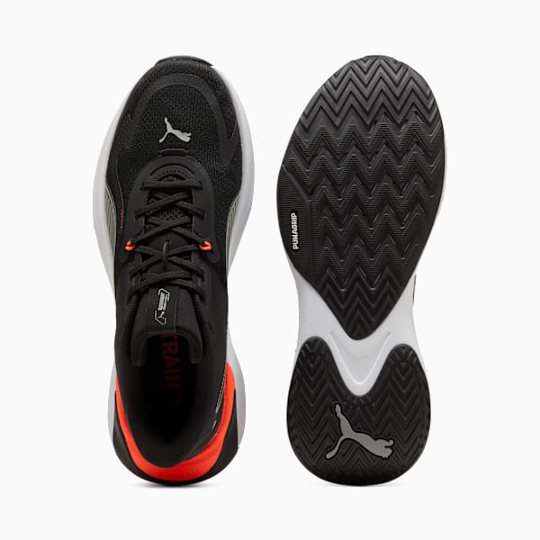 Tenis de entrenamiento PWR Hybrid, PUMA Black-PUMA White-Glowing Red-Gray Echo, extralarge