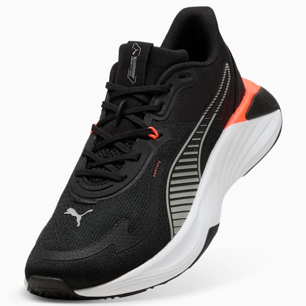Tenis de entrenamiento PWR Hybrid, PUMA Black-PUMA White-Glowing Red-Gray Echo, extralarge