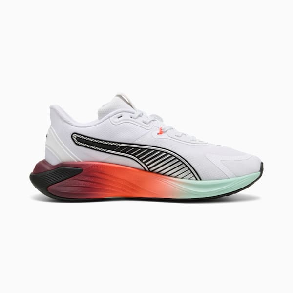Tenis de entrenamiento PWR Hybrid, PUMA White-Glowing Red-Ruby Shimmer-Mint Melt, extralarge