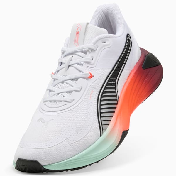 PWR Hybrid Training Shoes, PUMA White-Glowing Red-Ruby Shimmer-Mint Melt, extralarge