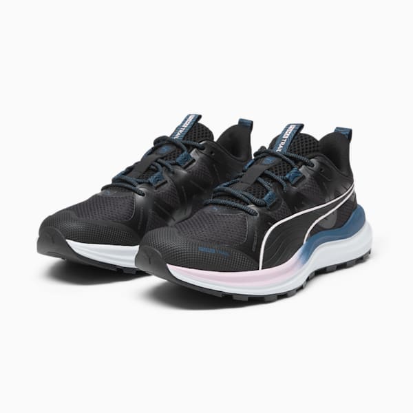 Tenis de running para mujer Reflect Lite Trail, PUMA Black-Silver Mist-Ocean Tropic, extralarge