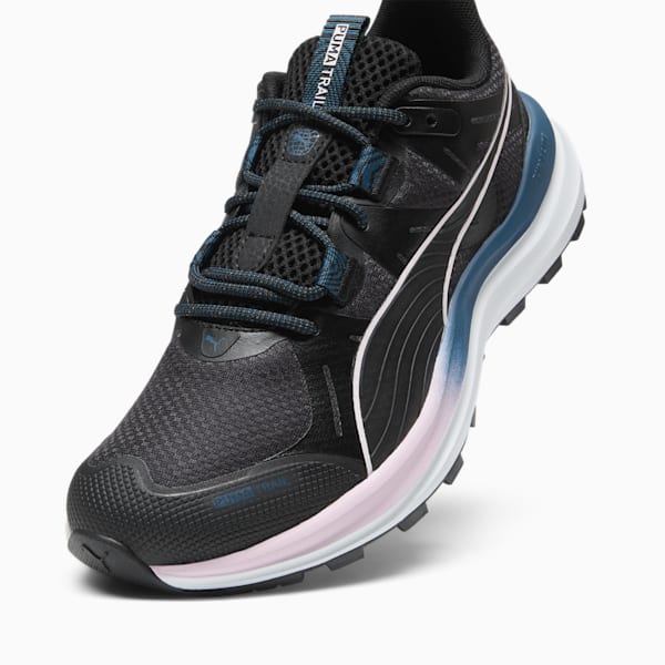 Tenis de running para mujer Reflect Lite Trail, PUMA Black-Silver Mist-Ocean Tropic, extralarge