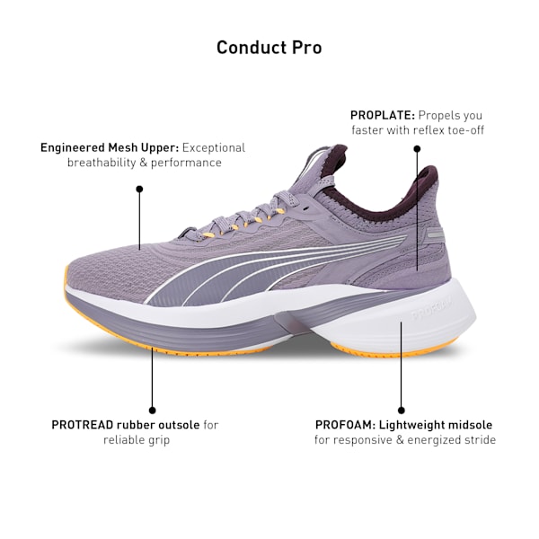 Conduct Pro Women's Running Shoes, Pale Plum-PUMA White-Sun Stream, extralarge-IND