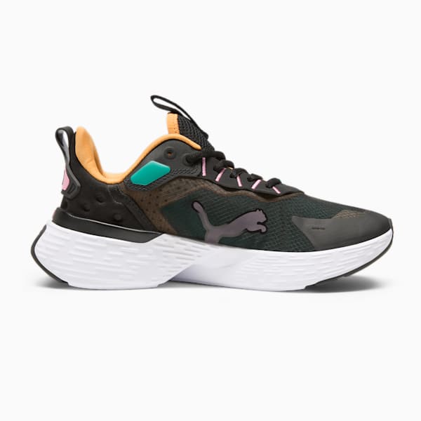 SOFTRIDE Sway Women's Running Shoe, PUMA Black-Sparkling Green-Clementine, extralarge