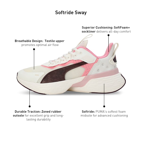 SOFTRIDE Sway Women's Running Shoes, Warm White-Mauve Mist-Mauved Out, extralarge-IND