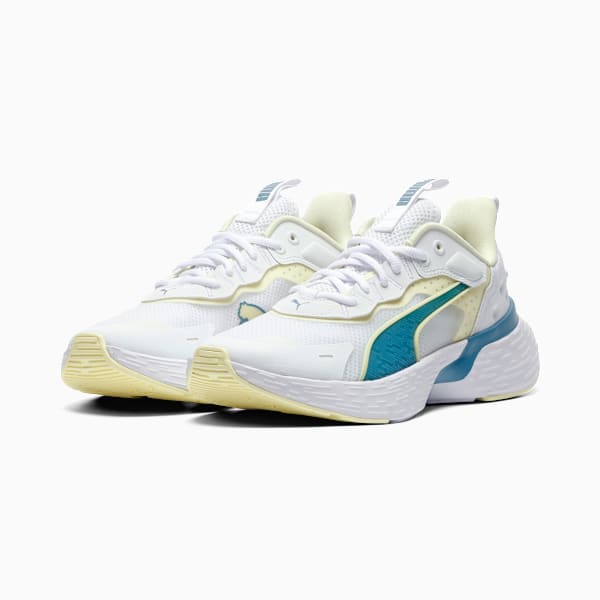 Tenis de running para mujer SOFTRIDE Sway, PUMA White-Gold Moon, extralarge