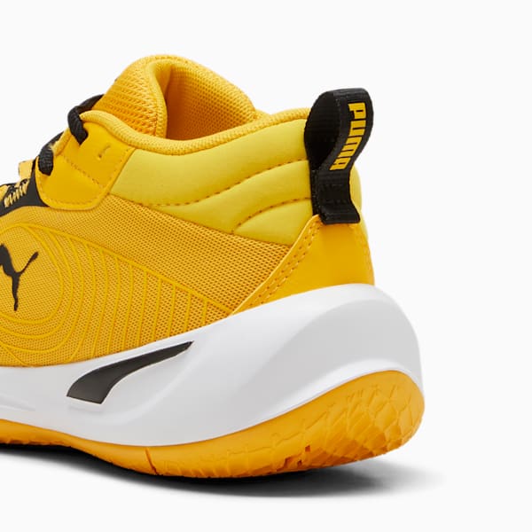 Tenis de básquetbol Playmaker Pro para niños grandes, Yellow Sizzle-PUMA Black, extralarge