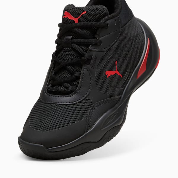 Playmaker Pro Basketball Big Kids' Shoes, PUMA Black-For All Time Red, extralarge