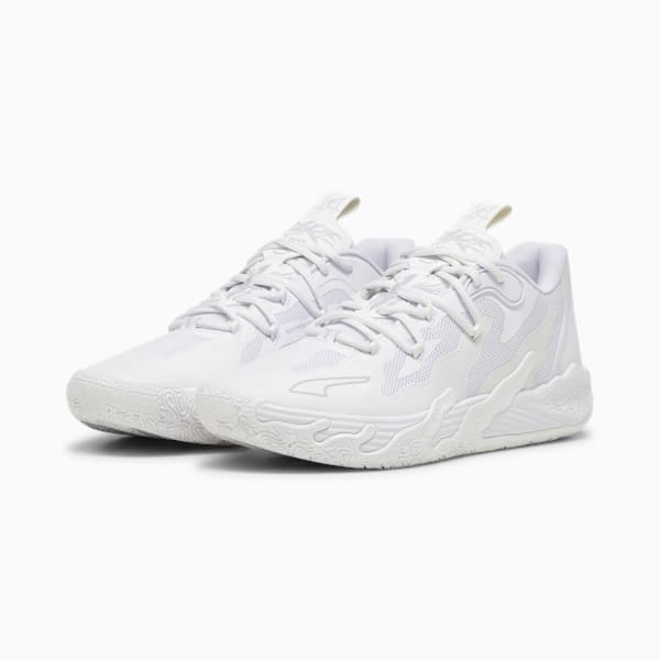 MB.03 Lo Men's Basketball Shoes, PUMA White-Gray Fog, extralarge