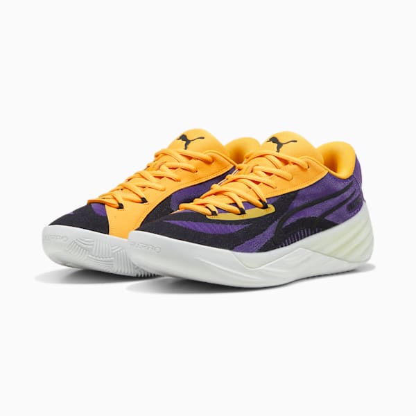 Tenis de basquetbol All-Pro NITRO 2 Crowd Craze, Team Violet-Yellow Sizzle-PUMA White, extralarge