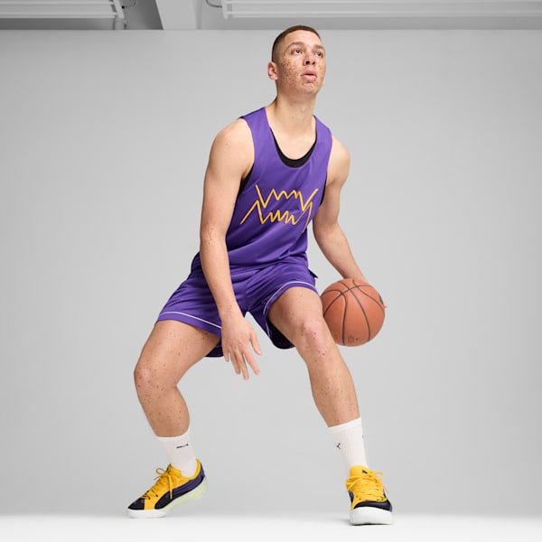 Tenis de basquetbol All-Pro NITRO™ 2 Crowd Craze, Team Violet-Yellow Sizzle-PUMA White, extralarge