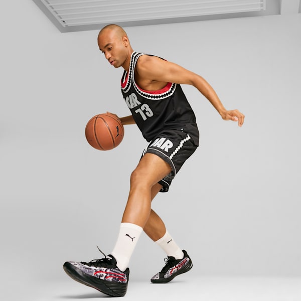 All-Pro NITRO™ Media Day Unisex Basketball Shoes, PUMA Black-PUMA White-For All Time Red, extralarge-IND