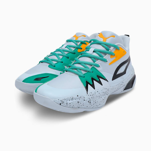 Genetics Speckle Unisex Basketball Shoes, PUMA Black-Silver Mist-Jade Frost, extralarge-IND