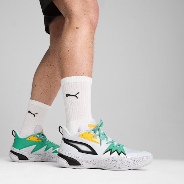 Genetics Speckle Basketball Shoes, PUMA Black-Silver Mist-Jade Frost, extralarge-IND