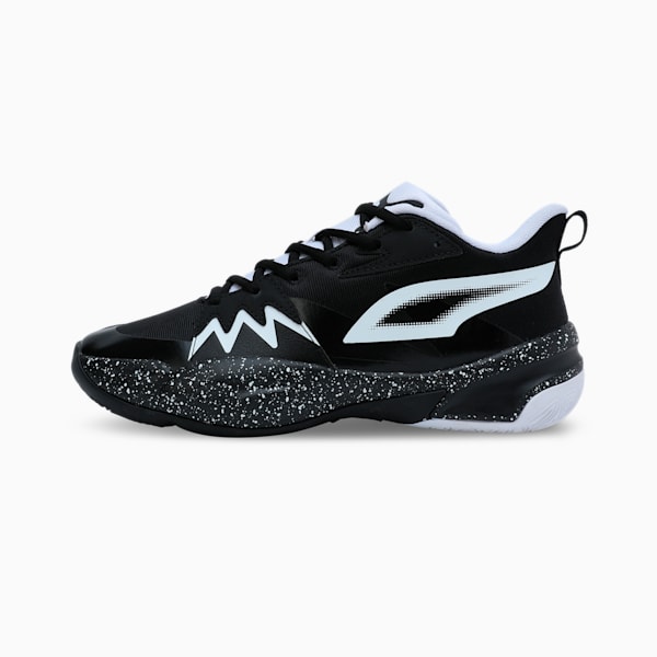 Genetics Speckle Basketball Shoes, PUMA Black-PUMA White, extralarge-IND
