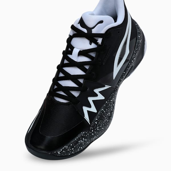 Genetics Speckle Basketball Shoes, PUMA Black-PUMA White, extralarge-IND
