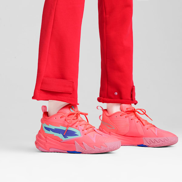 Tenis de basquetbol Scoot Zeros, Sunset Glow-Electric Peppermint, extralarge