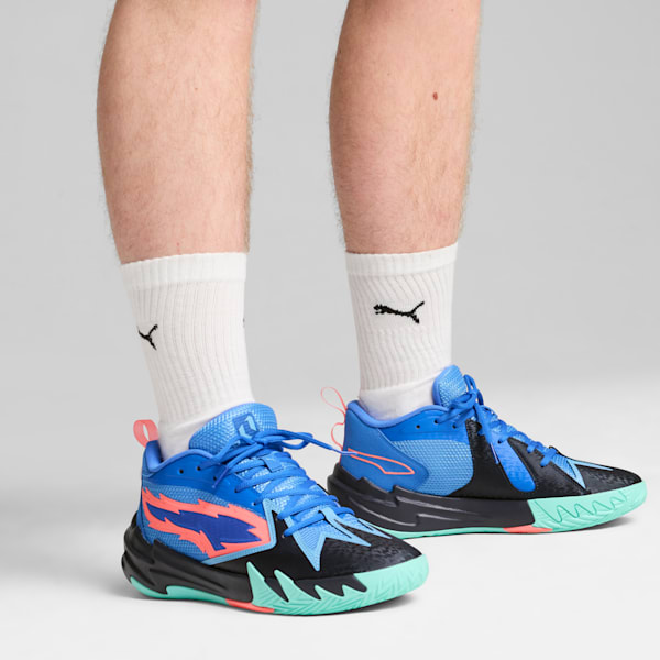 Scoot Zeros Men's Basketball Shoes, Bluemazing-Electric Peppermint, extralarge