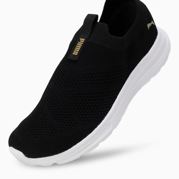 Cirque Women's Slip-On Shoes, PUMA Black-Metallic Gold, extralarge-IND