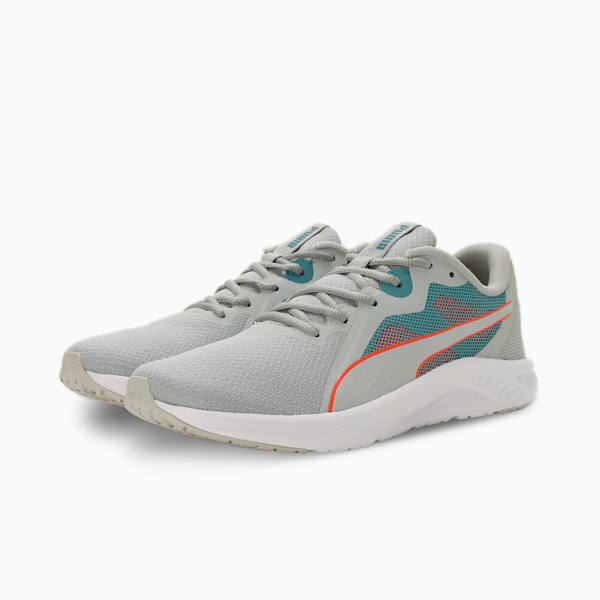 Seriah Men's Running Shoes, Ash Gray-Hot Heat-Bold Blue, extralarge-IND