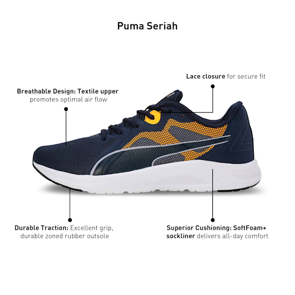 Seriah Men's Running Shoes, Club Navy-Gray Fog-Sun Stream, extralarge-IND