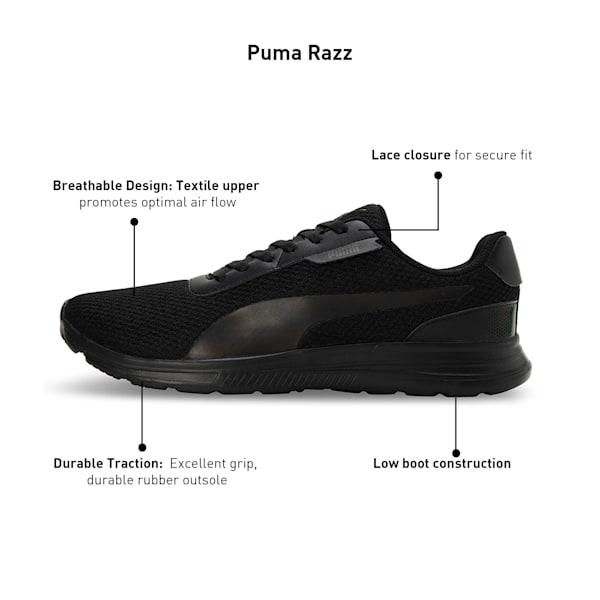 PUMA Razz Men's Running Shoes, PUMA Black, extralarge-IND