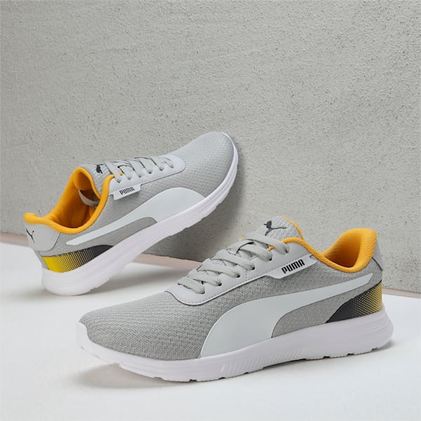 Razz Men's Running Shoes, Ash Gray-PUMA White-Yellow Sizzle, extralarge-IND