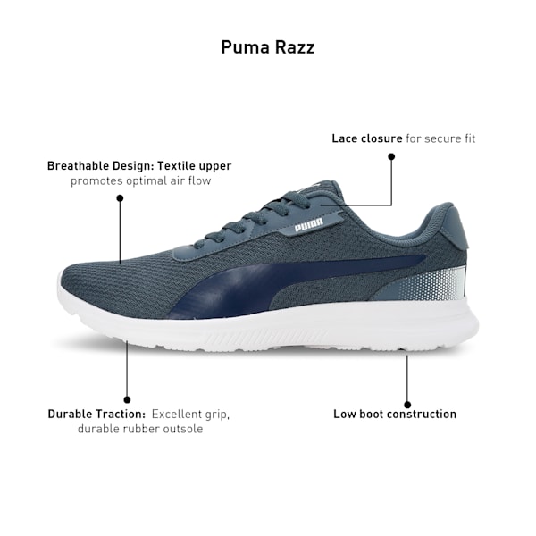 Razz Men's Running Shoes, Evening Sky-Persian Blue-PUMA White, extralarge-IND