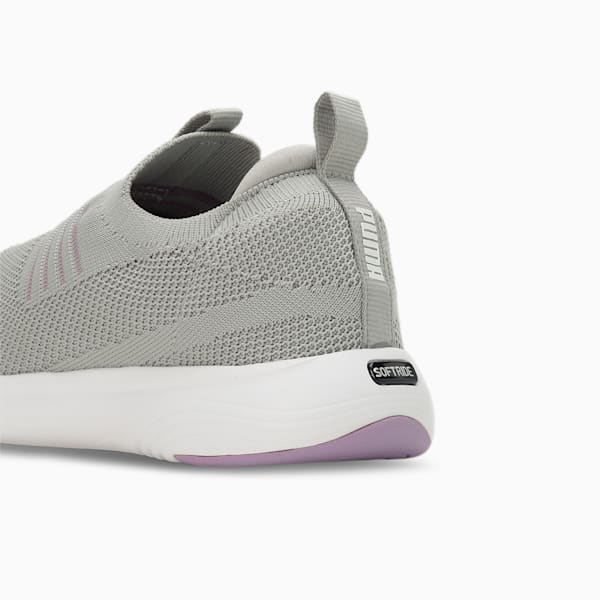 SOFTRIDE Posse Women's Slip-On Shoes, Ash Gray-PUMA White-Vivid Violet, extralarge-IND