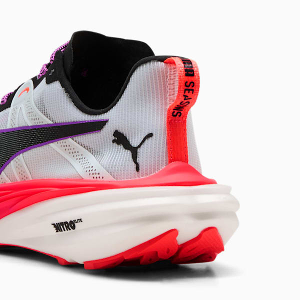 Tenis de running para mujer Elite Trail Deviate NITRO™, PUMA White-Glowing Red-Pure Magenta, extralarge