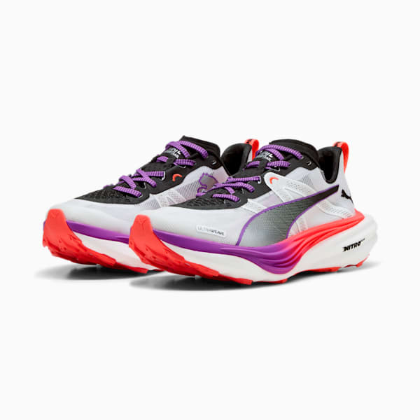 Tenis de running para mujer Elite Trail Deviate NITRO™, PUMA White-Glowing Red-Pure Magenta, extralarge
