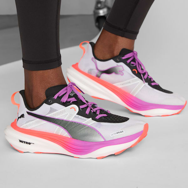 Tenis de running para mujer Elite Trail Deviate NITRO™, PUMA White-Glowing Red-Pure Magenta, extralarge