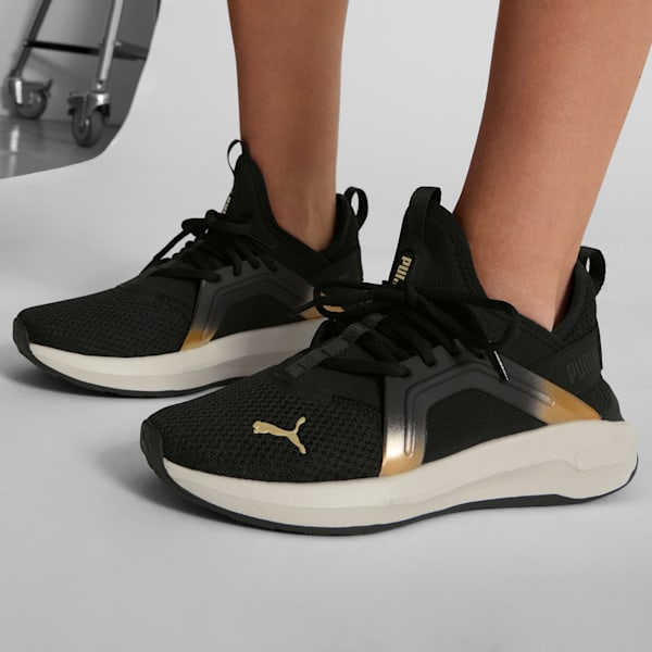 Tenis de running para mujer Metallic Softride Enzo 5, PUMA Black-Warm White-PUMA Gold, extralarge